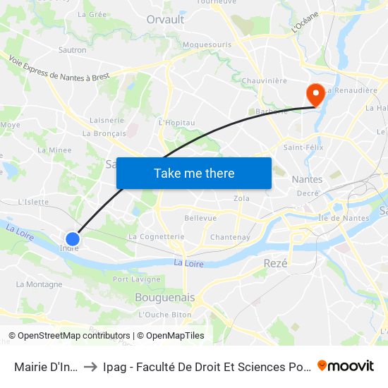 Mairie D'Indre to Ipag - Faculté De Droit Et Sciences Politiques map