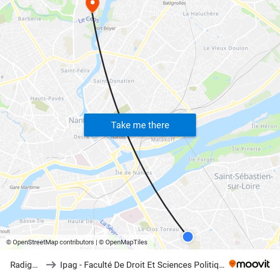Radigois to Ipag - Faculté De Droit Et Sciences Politiques map