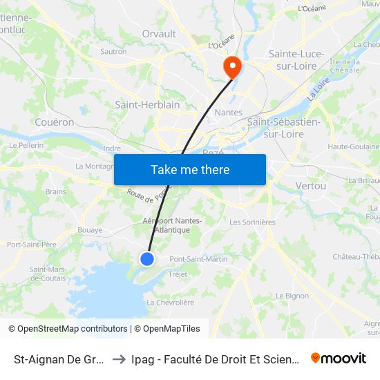 St-Aignan De Grand Lieu to Ipag - Faculté De Droit Et Sciences Politiques map