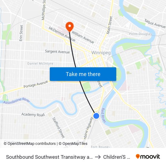 Southbound Southwest Transitway at Osborne Station to Children’S Hospital map