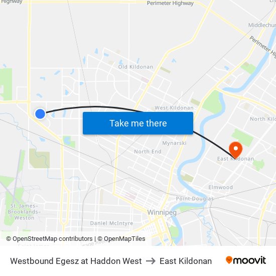 Westbound Egesz at Haddon West to East Kildonan map