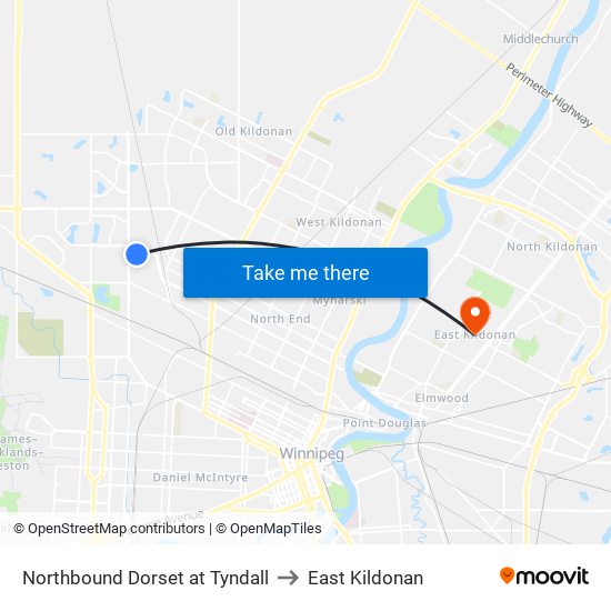 Northbound Dorset at Tyndall to East Kildonan map