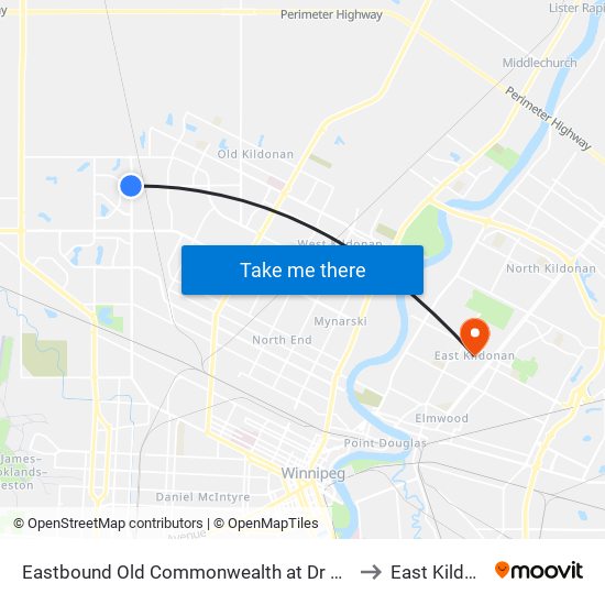 Eastbound Old Commonwealth at Dr Jose Rizal to East Kildonan map