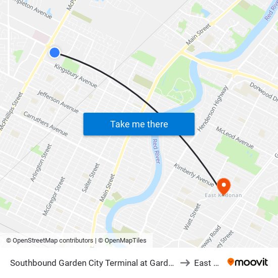 Southbound Garden City Terminal at Garden City Centre (17 Seven Oaks 77 Pp) to East Kildonan map