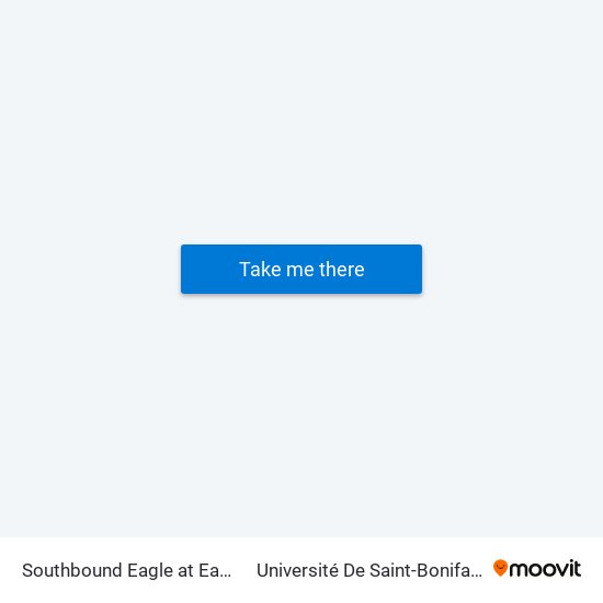 Southbound Eagle at Eagle to Université De Saint-Boniface map