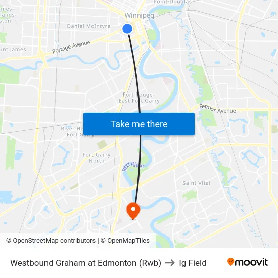 Westbound Graham at Edmonton (Rwb) to Ig Field map