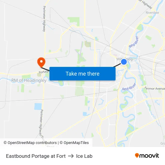 Eastbound Portage at Fort to Ice Lab map