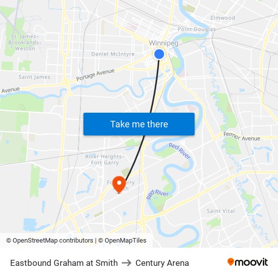 Eastbound Graham at Smith to Century Arena map