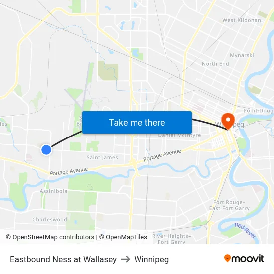 Eastbound Ness at Wallasey to Winnipeg map
