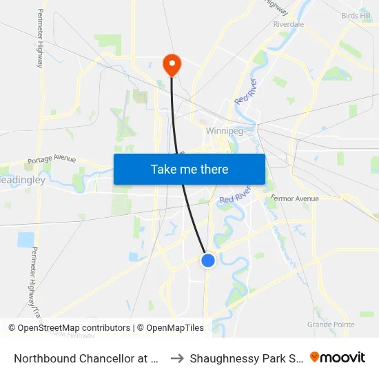 Northbound Chancellor at Gaylene to Shaughnessy Park School map