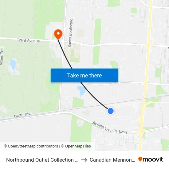 Northbound Outlet Collection at Outlet Collection to Canadian Mennonite University map