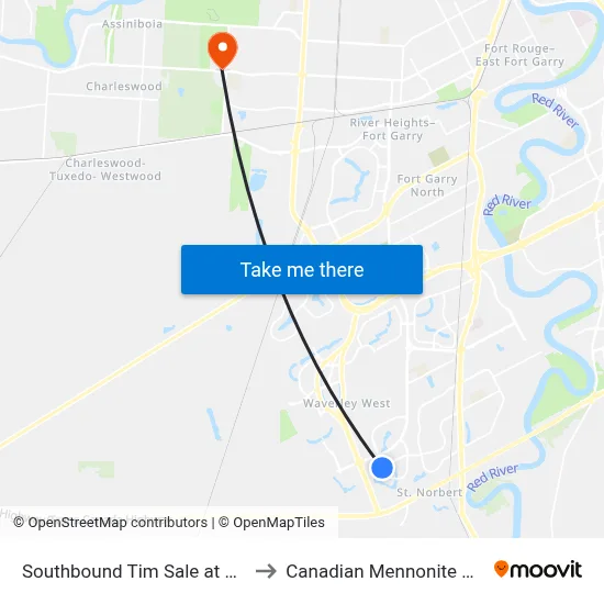 Southbound Tim Sale at Stan Bailie to Canadian Mennonite University map