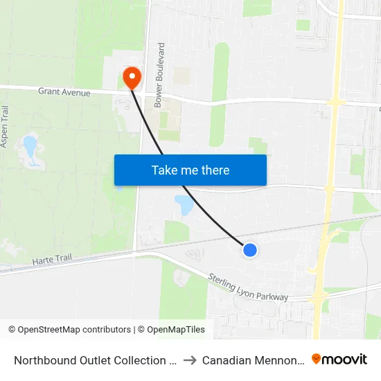 Northbound Outlet Collection at Outlet Collection to Canadian Mennonite University map