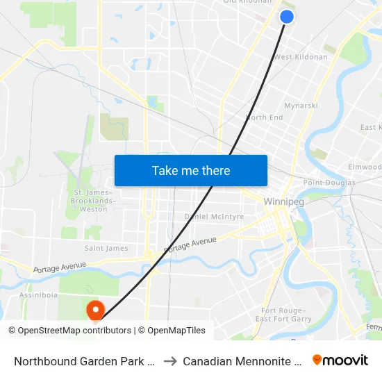 Northbound Garden Park at Beecher to Canadian Mennonite University map