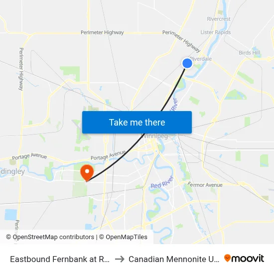 Eastbound Fernbank at Red Maple to Canadian Mennonite University map