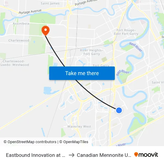 Eastbound Innovation at Research to Canadian Mennonite University map