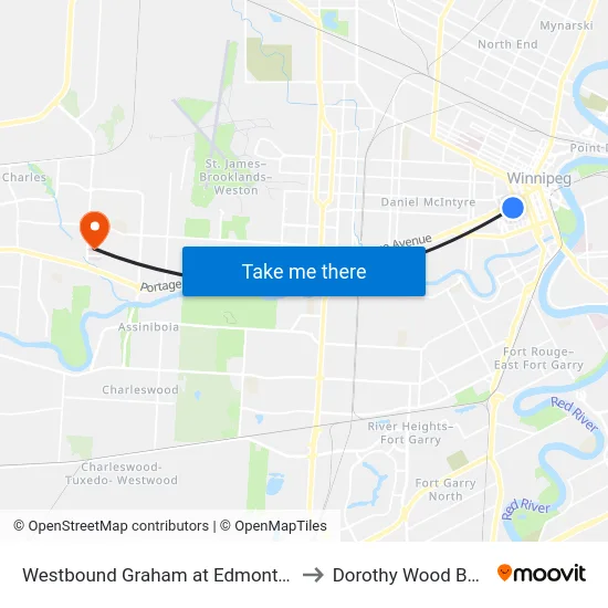 Westbound Graham at Edmonton (Rwb) to Dorothy Wood Building map