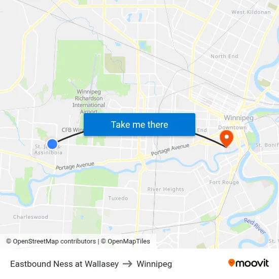 Eastbound Ness at Wallasey to Winnipeg map