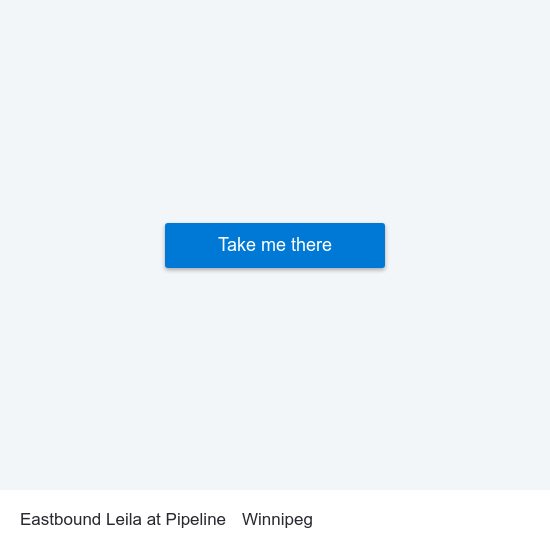 Eastbound Leila at Pipeline to Winnipeg map