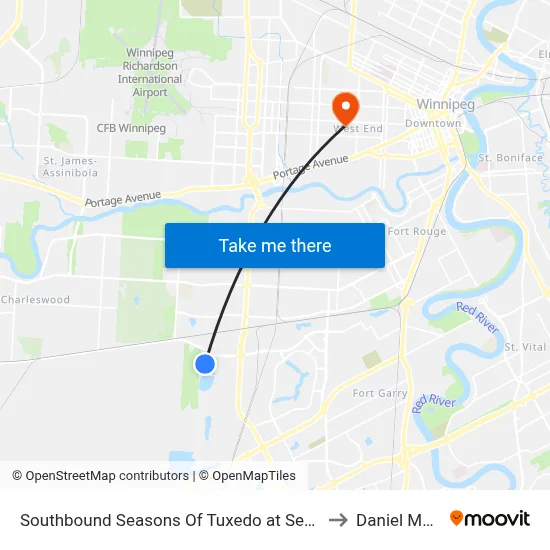 Southbound Seasons Of Tuxedo at Seasons Of Tuxedo to Daniel McIntyre map