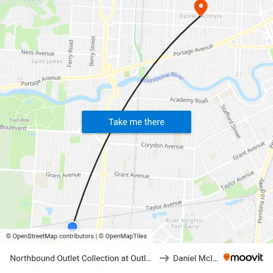 Northbound Outlet Collection at Outlet Collection to Daniel McIntyre map