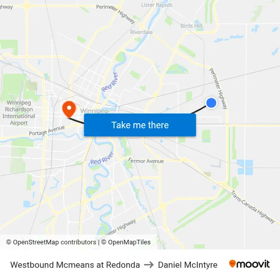Westbound Mcmeans at Redonda to Daniel McIntyre map
