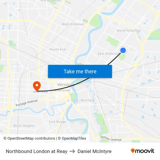 Northbound London at Reay to Daniel McIntyre map