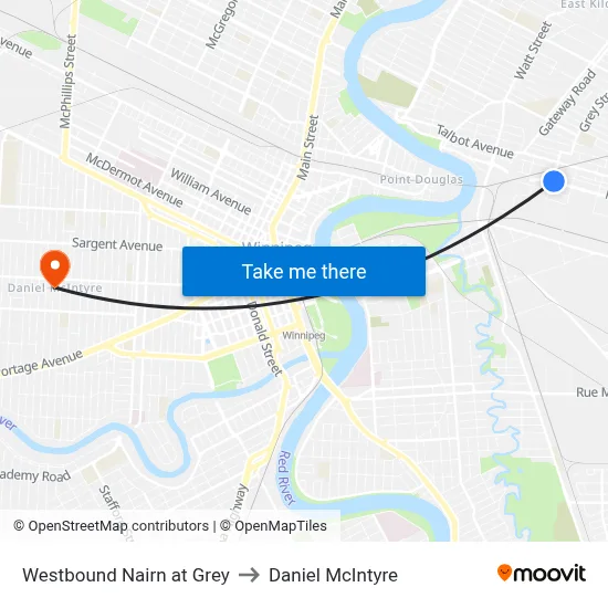 Westbound Nairn at Grey to Daniel McIntyre map