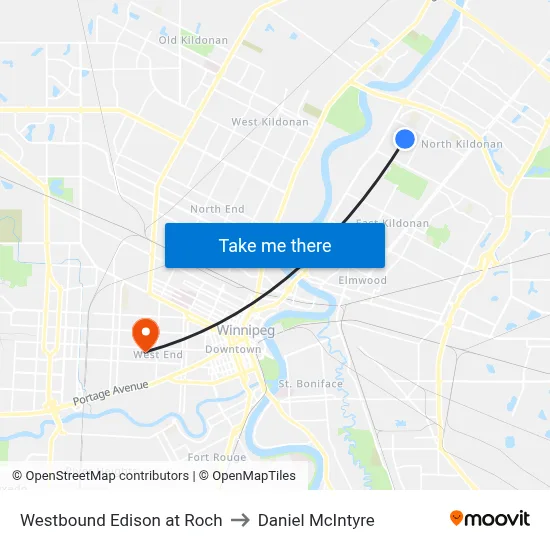Westbound Edison at Roch to Daniel McIntyre map