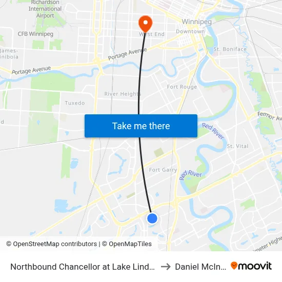 Northbound Chancellor at Lake Lindero East to Daniel McIntyre map