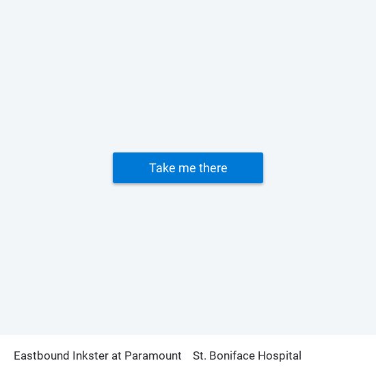 Eastbound Inkster at Paramount to St. Boniface Hospital map