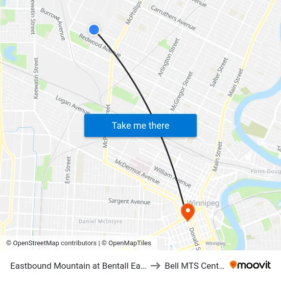 Eastbound Mountain at Bentall East to Bell MTS Centre map