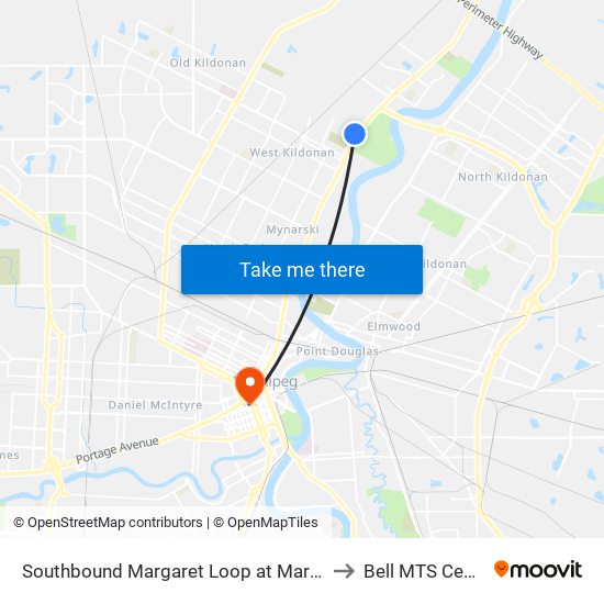 Southbound Margaret Loop at Margaret to Bell MTS Centre map