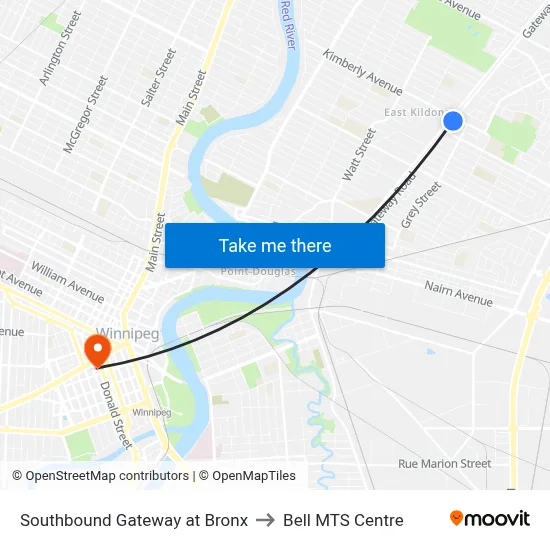 Southbound Gateway at Bronx to Bell MTS Centre map