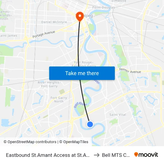 Eastbound St.Amant Access at St.Amant East to Bell MTS Centre map