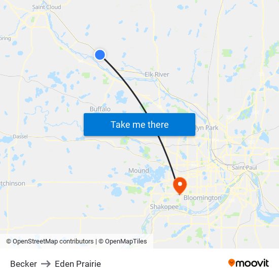 Becker to Eden Prairie map