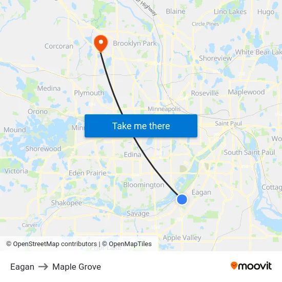 Eagan to Maple Grove map