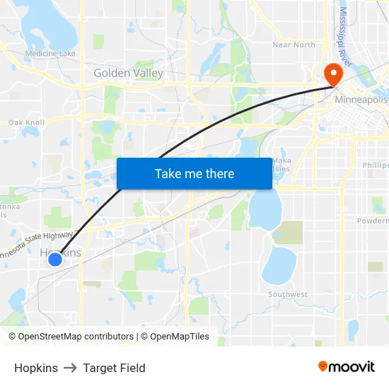 Hopkins to Target Field map