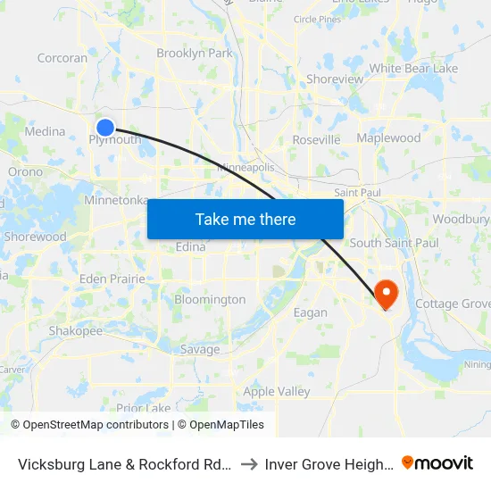 Vicksburg Lane & Rockford Rd (Co Rd 9) to Inver Grove Heights, MN map