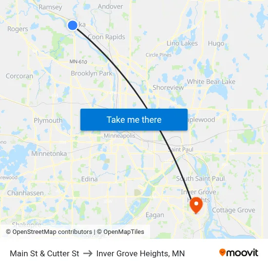 Main St & Cutter St to Inver Grove Heights, MN map