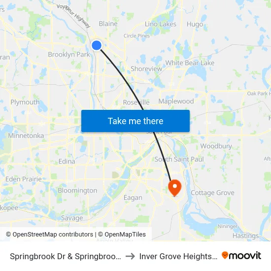 Springbrook Dr & Springbrook Mall to Inver Grove Heights, MN map
