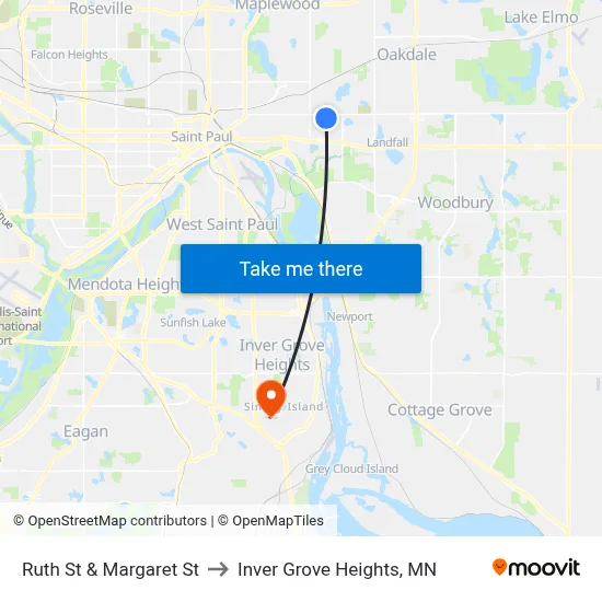 Ruth St & Margaret St to Inver Grove Heights, MN map
