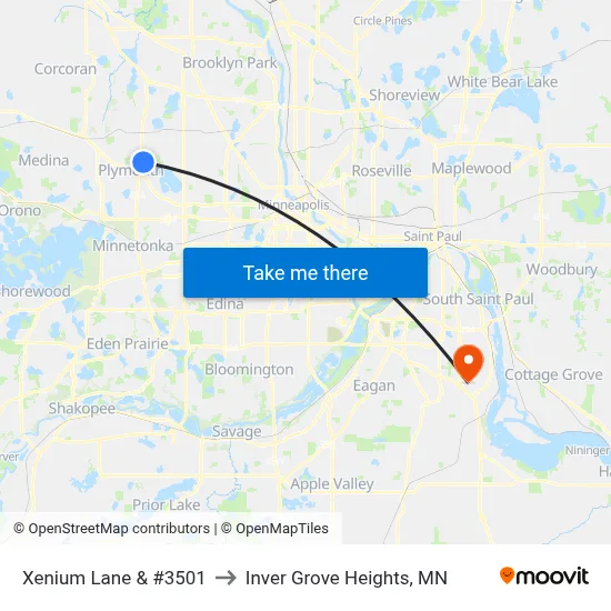 Xenium Lane & #3501 to Inver Grove Heights, MN map