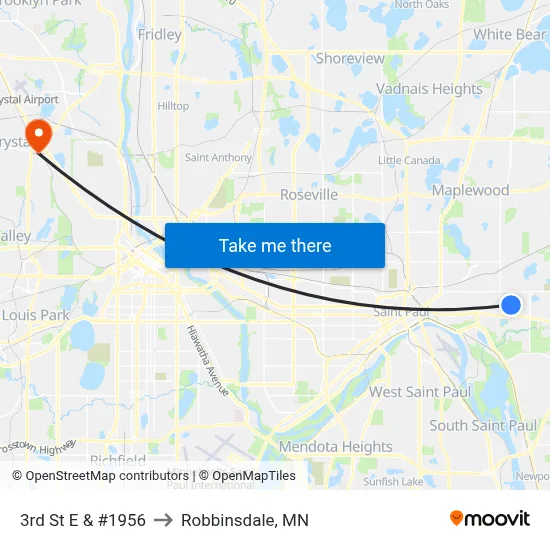 3rd St E & #1956 to Robbinsdale, MN map