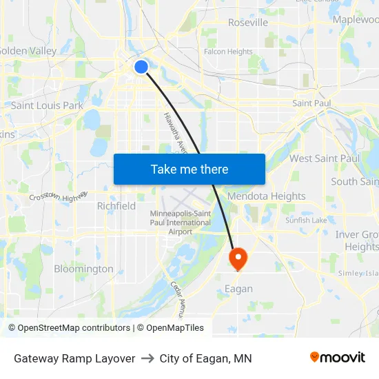 Gateway Ramp Layover to City of Eagan, MN map