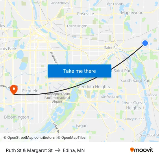 Ruth St & Margaret St to Edina, MN map