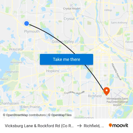 Vicksburg Lane & Rockford Rd (Co Rd 9) to Richfield, MN map