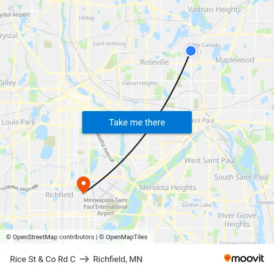 Rice St & Co Rd C to Richfield, MN map