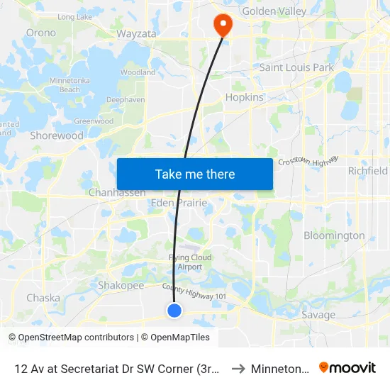 12 Av at Secretariat Dr SW Corner (3rd S to Minnetonka map