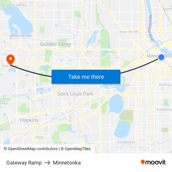 Gateway Ramp to Minnetonka map